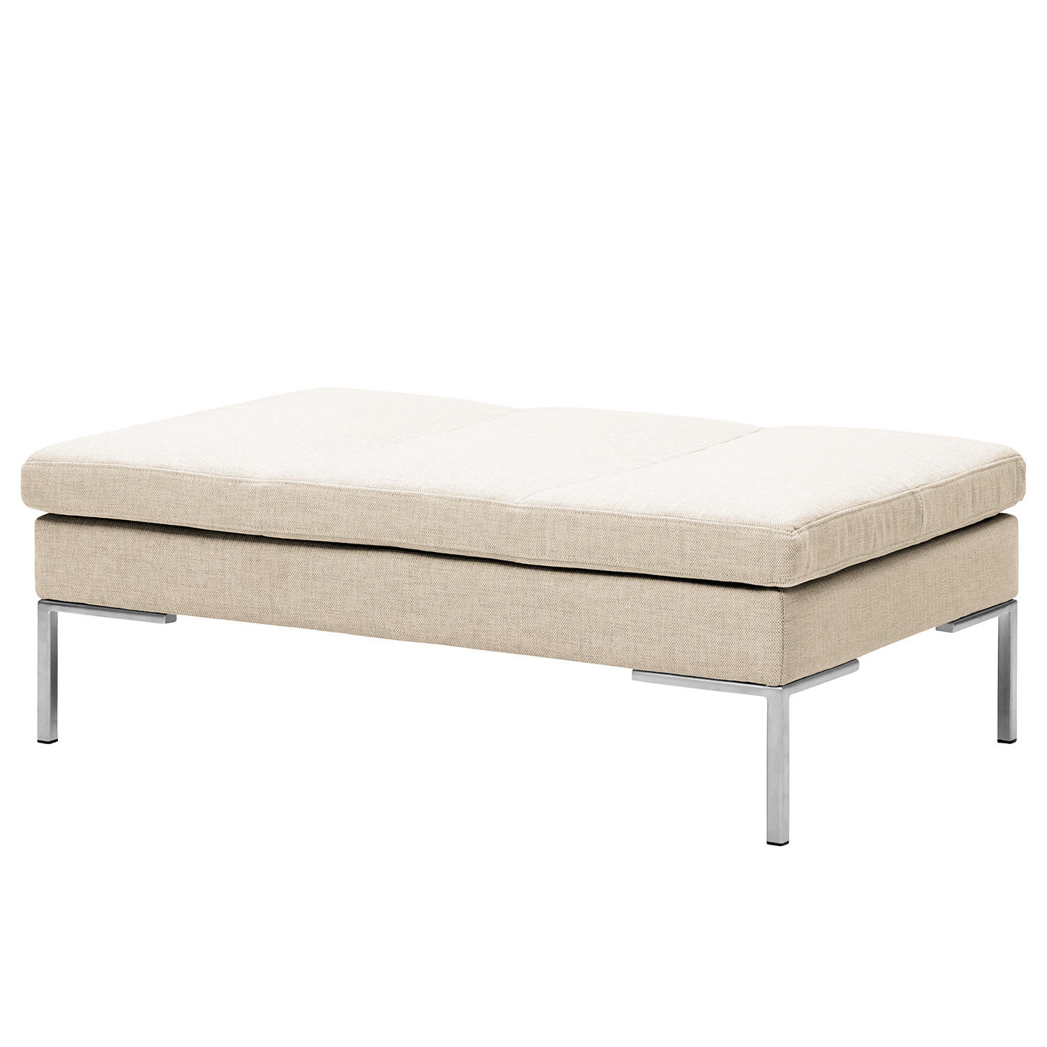 POLSTERHOCKER - Chromfarben/Beige, Textil/Metall (108/40/69cm) - home24