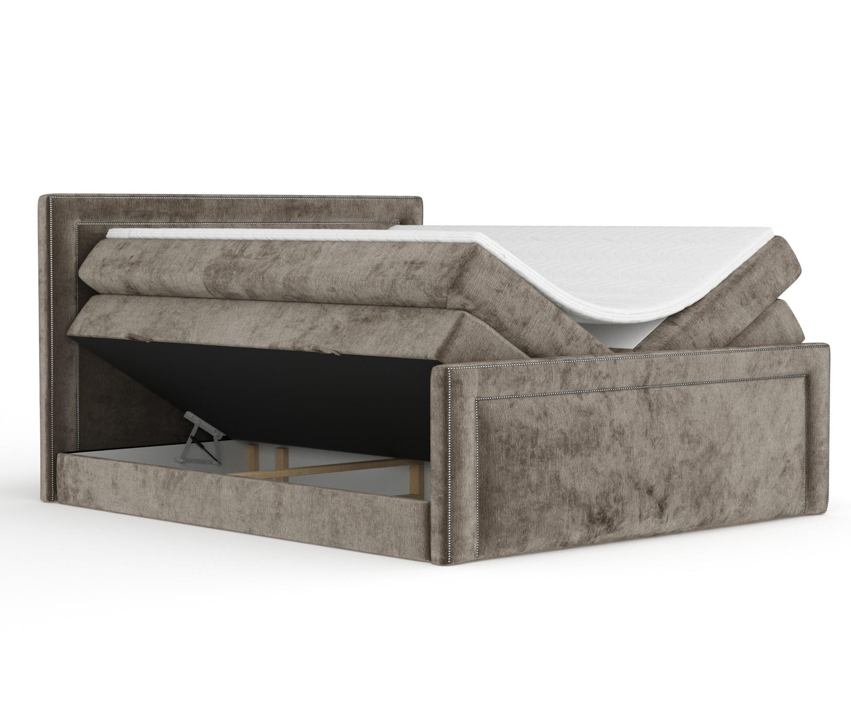 BOXSPRINGBETT Luxora Braun 160/200 cm - Schwarz/Braun, Holz/Holzwerkstoff (160/200cm) - Maison de Reve