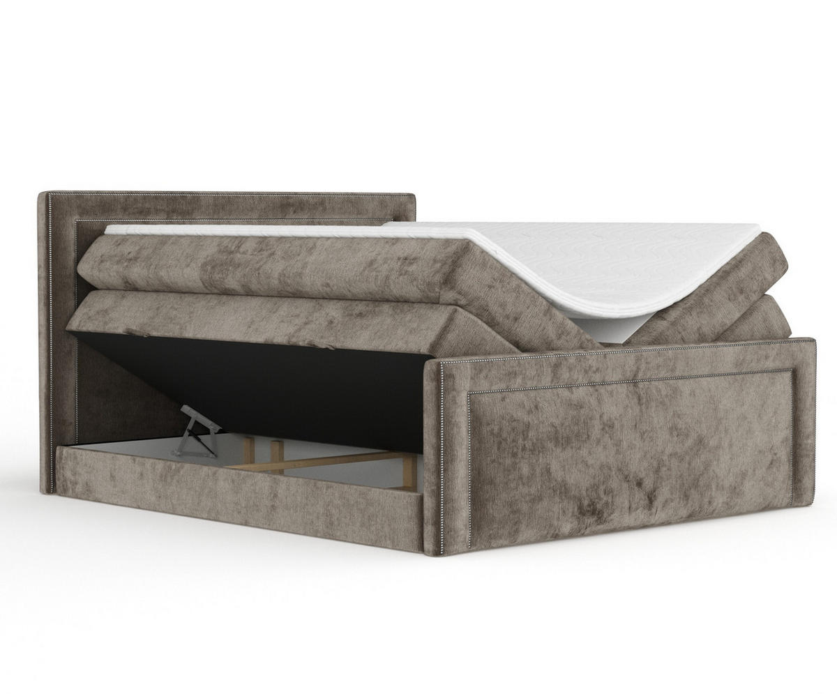 BOXSPRINGBETT Luxora Braun 200/200 cm - Schwarz/Braun, Holz/Holzwerkstoff (200/200cm) - Maison de Reve