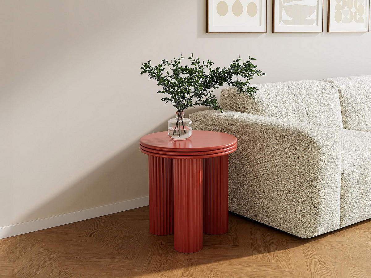 BEISTELLTISCH - 35 cm x 35 cm - metall - terracotta Ravoka - Terracotta, Metall (35/35/36cm) - Vente-Unique