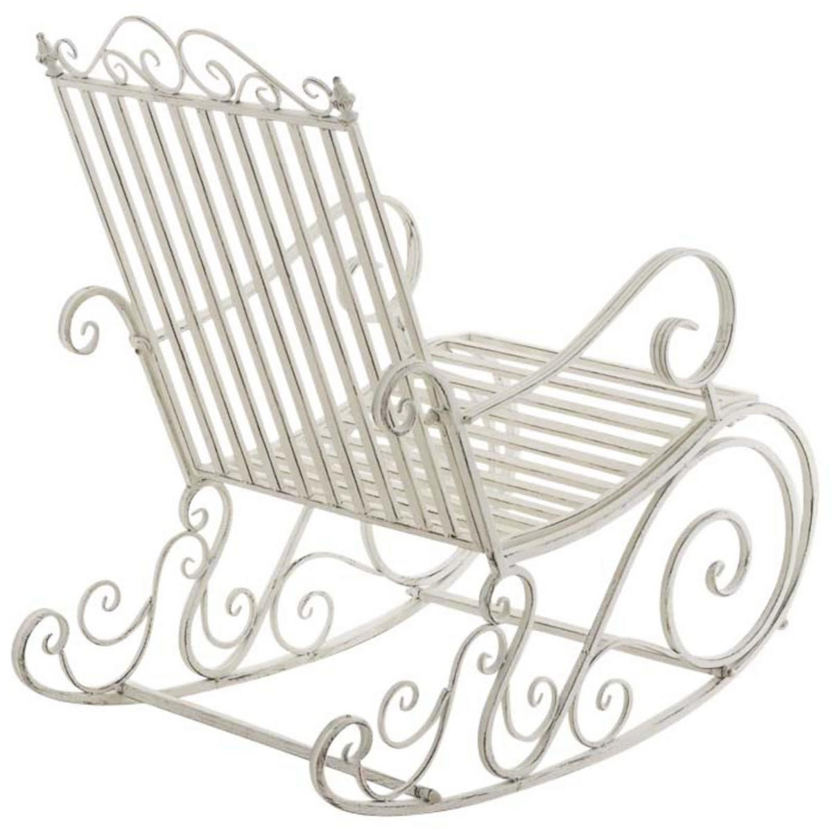 GARTENSCHAUKELSTUHL 2er Set Metall Antik Weiß - Weiß, Metall (56/94/90cm) - CLP