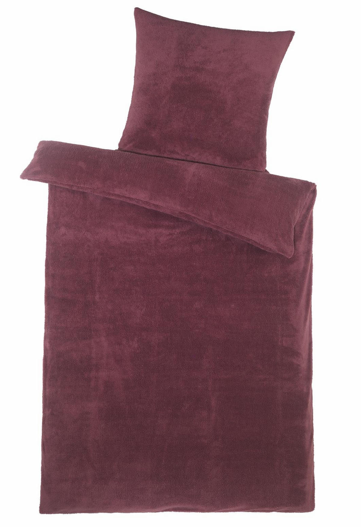 WINTER-BETTWÄSCHE 135x200 Teddy Fleece Warmer Plüsch Bettbezug Kuschelig - Rot - Bordeaux, Textil (135/200cm) - Carpe Sonno