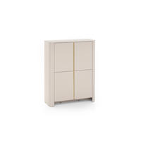 ABGERUNDETE Hochkommode AURA KW4D (Kaschmir Matt, Gold, Push to Open) - Kaschmir, Holz/Holzwerkstoff (103/132/39cm) - Ravio