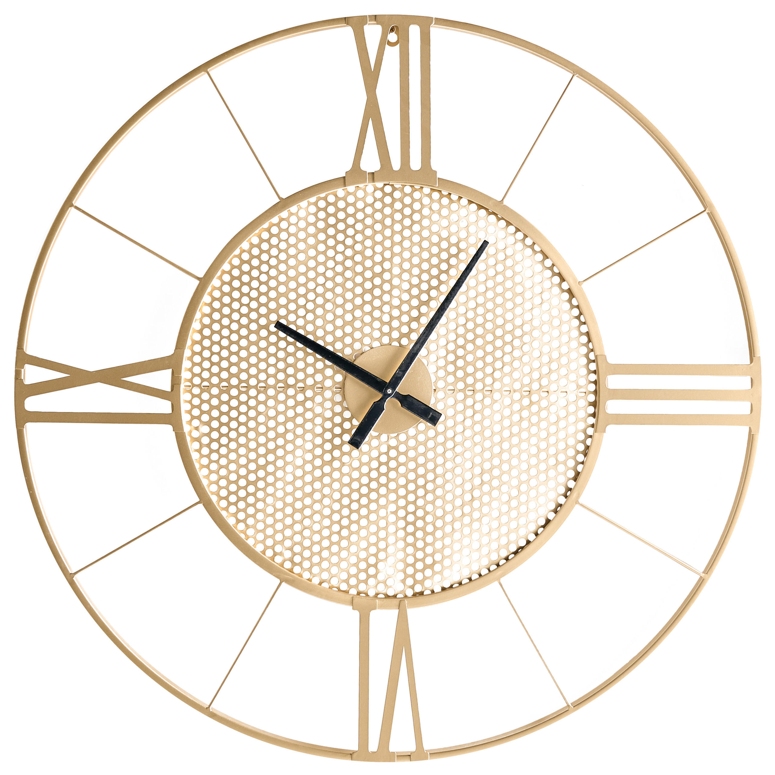WANDUHR 80 cm Metall Gold Blamere - Goldfarben, Metall (80/80/3cm) - Beliani