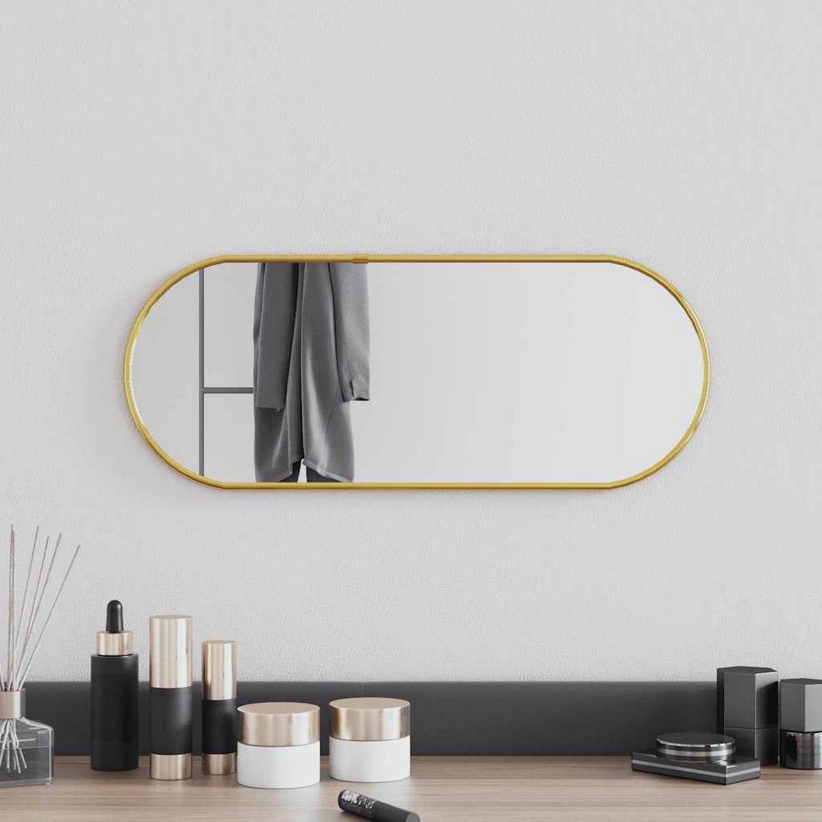 WANDSPIEGEL Golden 50x20 cm Oval - Goldfarben, Glas (20/50/1cm) - furnicato