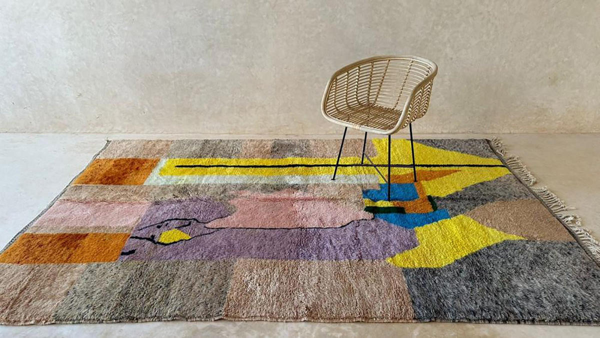 BERBERTEPPICH abstrakt aus Wolle 140x 200 cm - Multicolor, Naturmaterialien (140/200cm) - AFK Living