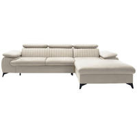 ECKSOFA 280 cm Xanto M, Schlaffunktion, verstellbaren Kopfstützen, Rechts, Creme - Creme, Holz (193/280cm) - Emporius