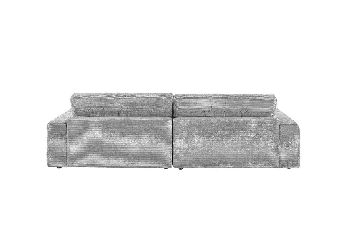 ECKSOFA LANA SOFA Hellgrau Cord - Hellgrau/Schwarz, Textil (296/205cm) - KAWOLA