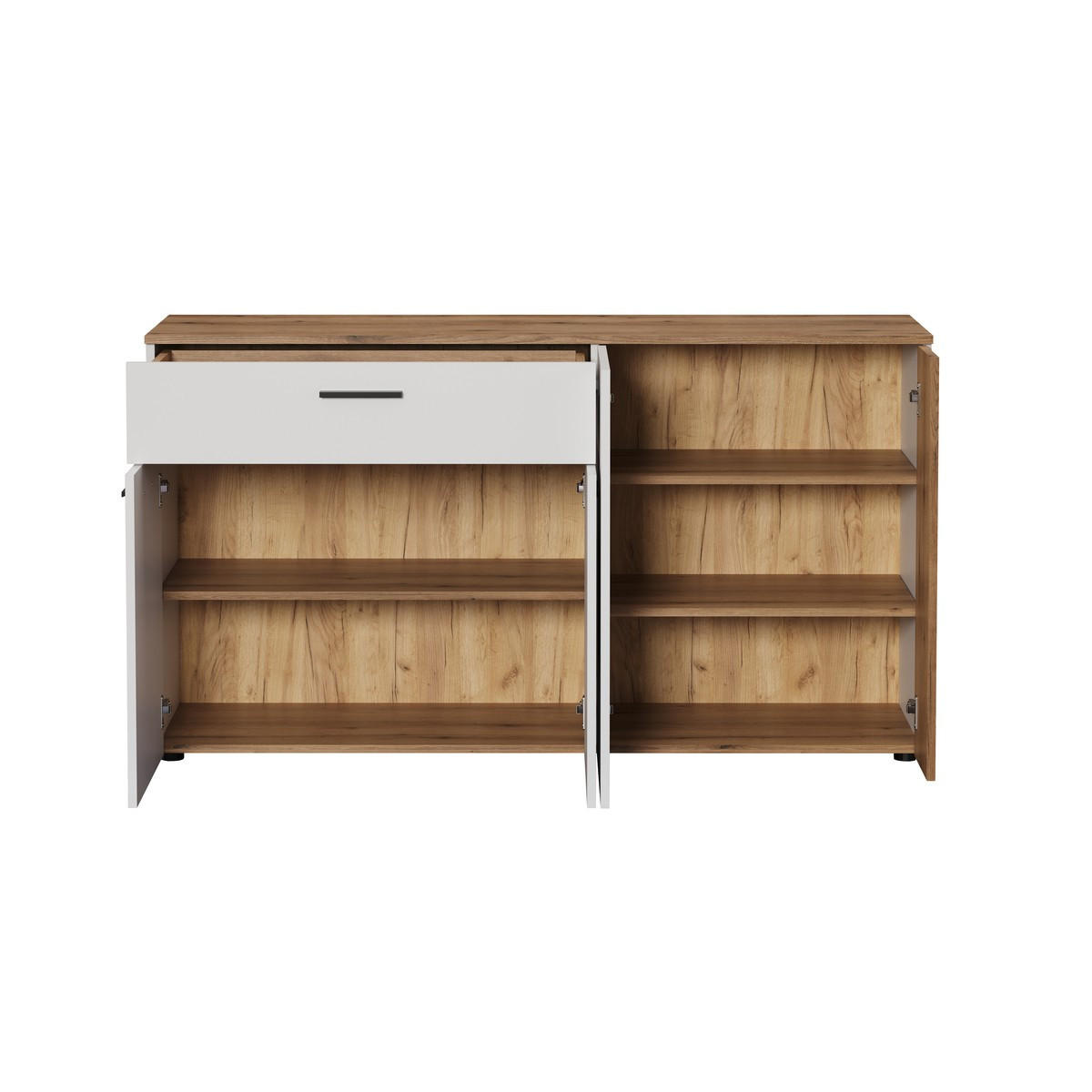 SIDEBOARD mit 4 türen und 1 schublade - vitoria 150/42/83 cm - Weiß, Holzwerkstoff (150/83/42cm) - Trendteam