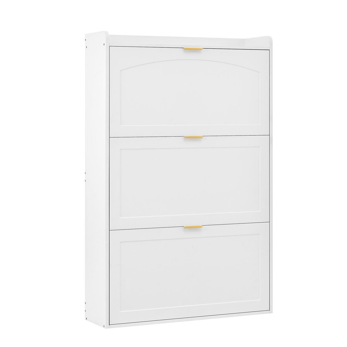 SCHUHSCHRANK 76/23/118 cm in Weiß mit 3 Klappen und Kippsicherung - Weiß, Holzwerkstoff (76/118/23cm) - Flora Grace