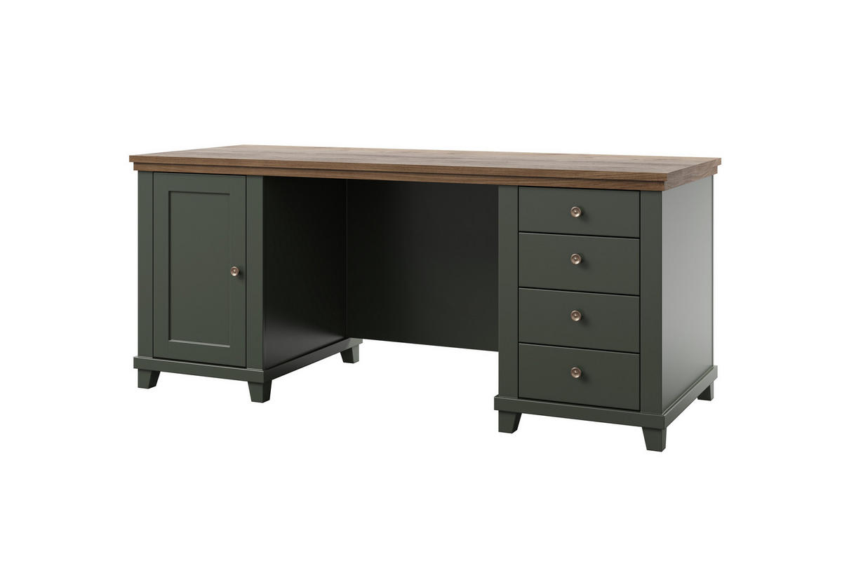 SCHREIBTISCH EVOLETTA 180x70x77 cm Bürotisch Computertisch, Hellgrün - Hellgrün, Holzwerkstoff (70/180/77cm) - MASSENO