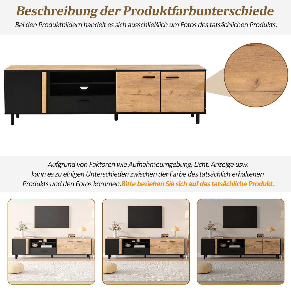 TV-LOWBOARD 180x32.5x50 cm 3 Schränke 1 Schublade 5 Beine - Multicolor, Holzwerkstoff (32.5/50/180cm) - FLIEKS