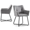 ARMLEHNSTUHL BREIGHT Grau 2 Stück - Grau, Textil/Metall (56/83/59cm) - B&D Home