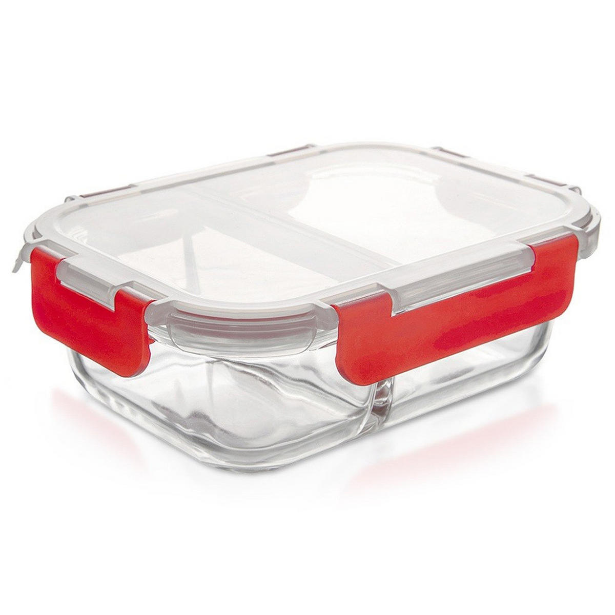 LUNCHBOX unterteilt 1,3 l Transparent - Transparent, Glas (18/7.5/23.5cm) - Orion 