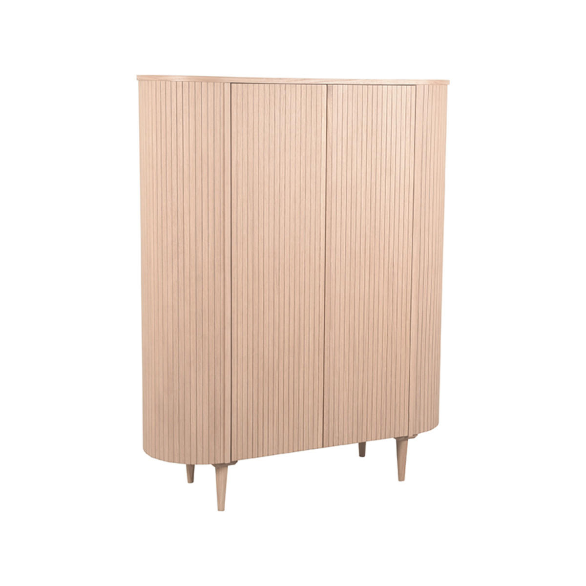 SCHRANK Oliva Braun 47/125/158 cm - Hellbraun, Holz (125/158/47cm) - LABEL51