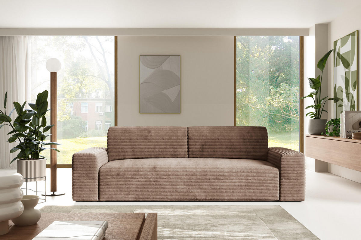 SCHLAFSOFA mit Bettkasten Beige - Beige/Schwarz, Holz/Holzwerkstoff (260/70/102cm) - Furnisell
