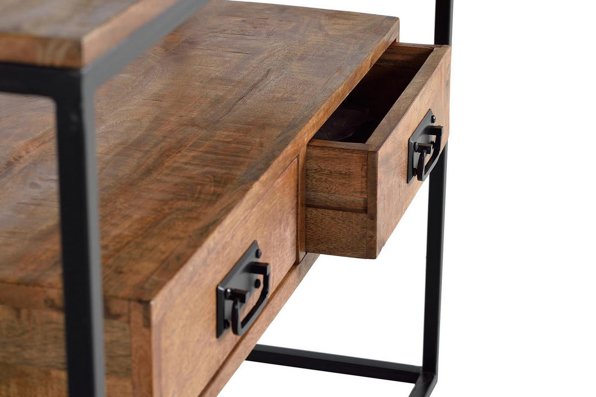 KONSOLE im Industriestil aus Mangoholz und Metallelementen - Braun, Holz (110/78/35cm) - Giner y Colomer