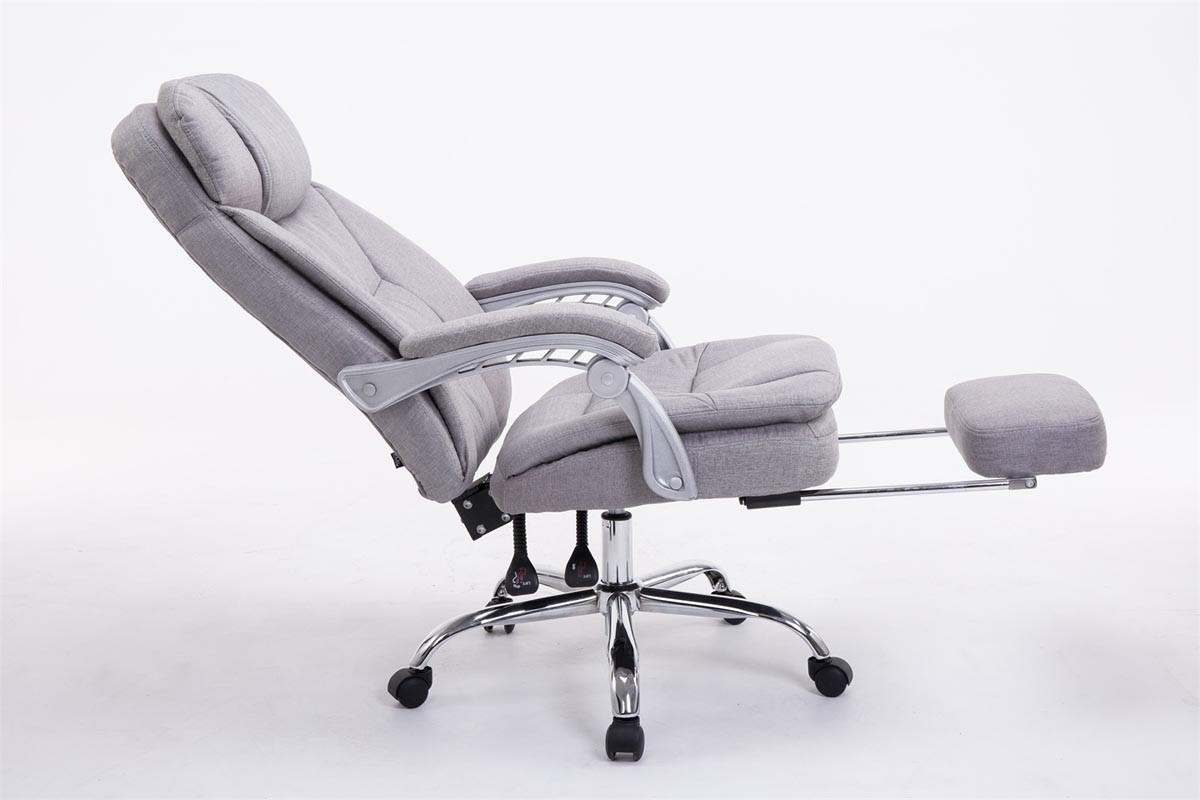 CHEFSESSEL Stoff Grau - Chromfarben/Grau, Textil/Metall (67/112/67cm) - CLP