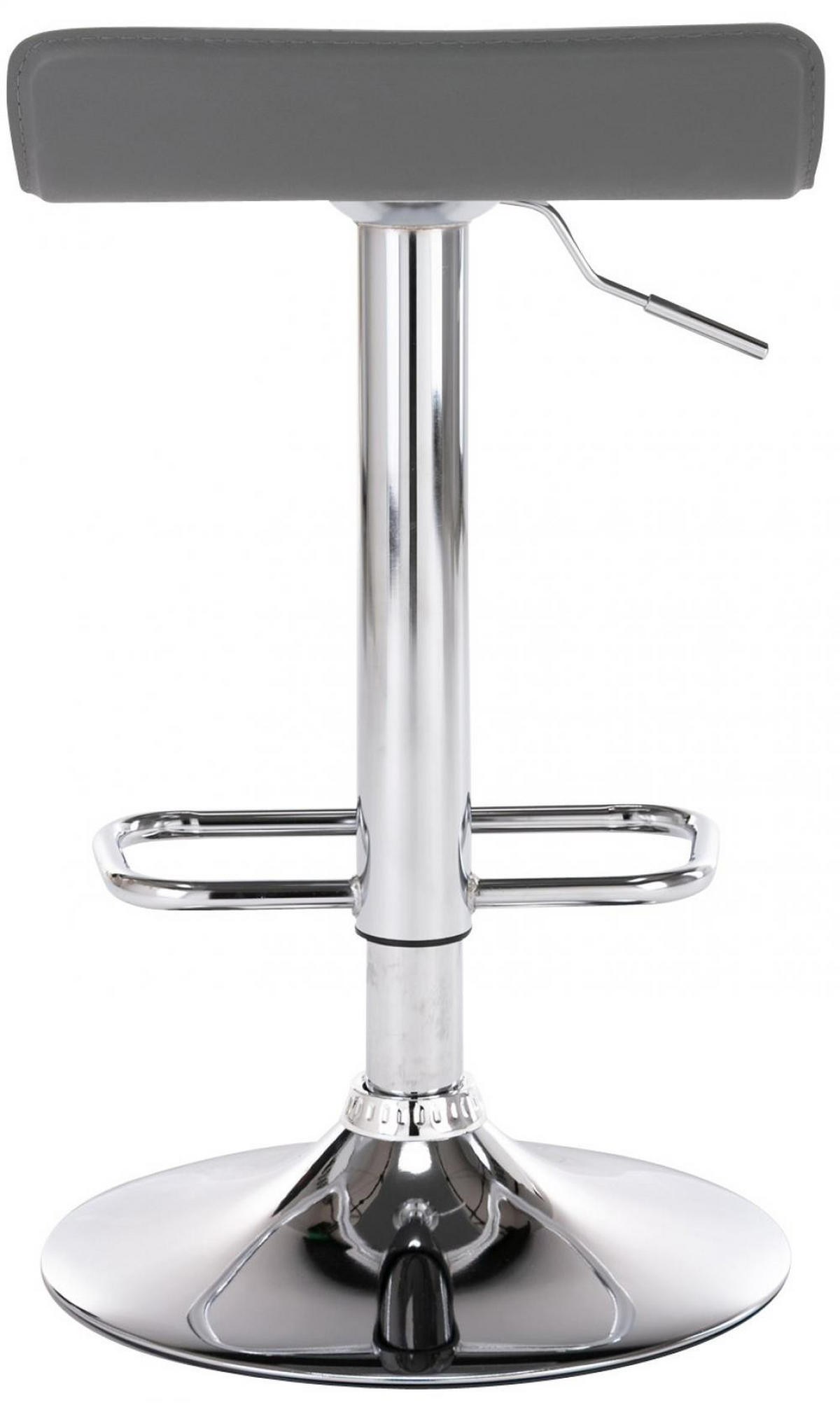 BARHOCKER 2er Set Lederlook grau - Chromfarben/Grau, Textil/Metall (38/65/41cm) - CLP