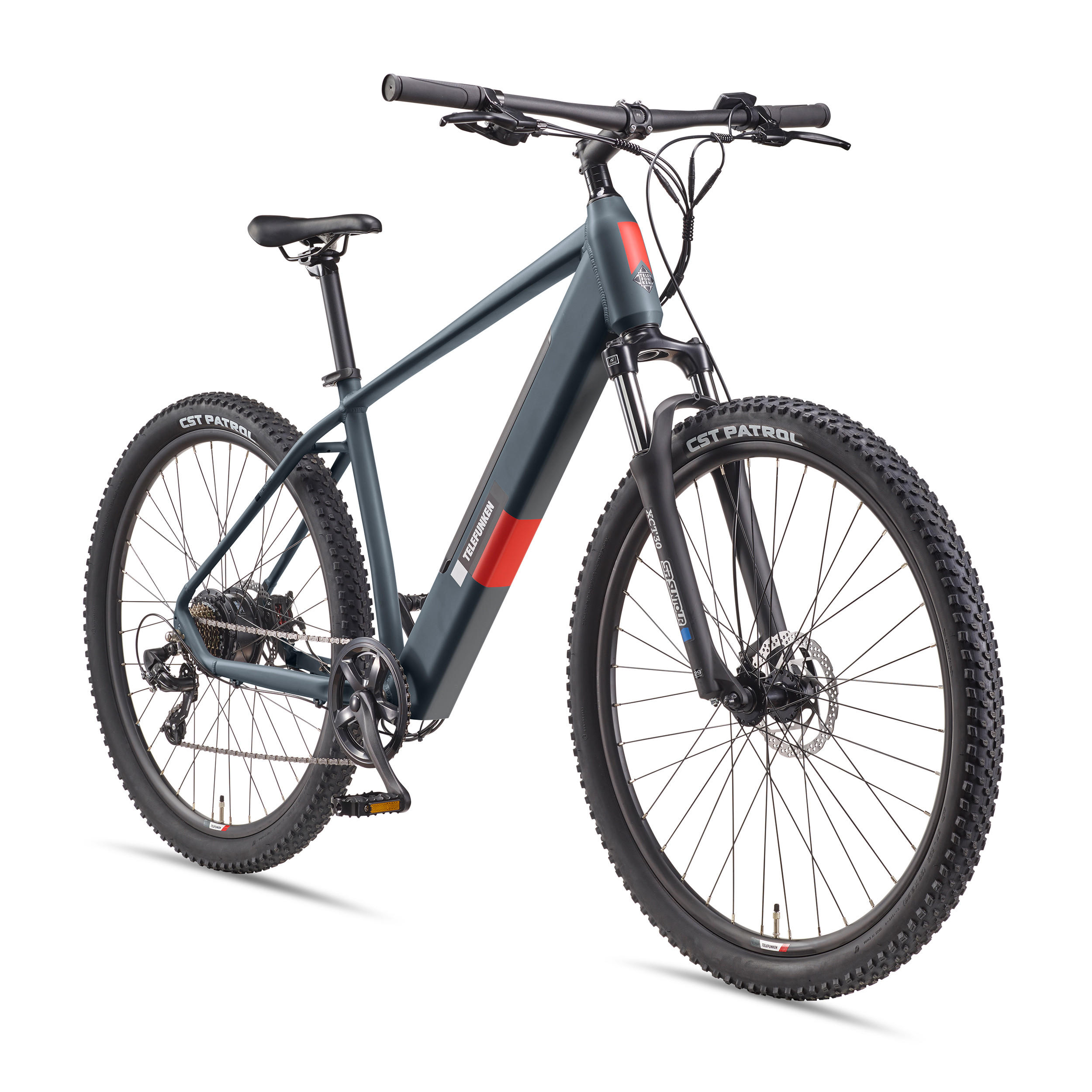 E-BIKE Mountainbike Aufsteiger M921 Für Damen u. Herren 468 Wh Heckmotor 7-Gang-Kettenschaltung 29 Zoll - Grau, Metall (114.6cm) - Telefunken