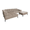 ECKSOFA NELSON Grau Leder Relaxfunktion - Schwarz/Grau, Leder/Metall (321/216cm) - KAWOLA