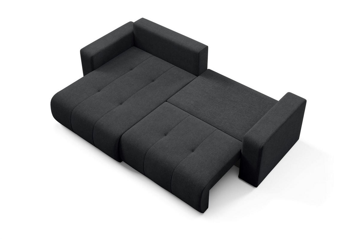 ECKSOFA Augusto - Schwarz, Holzwerkstoff/Textil (244/149cm) - Fun Möbel