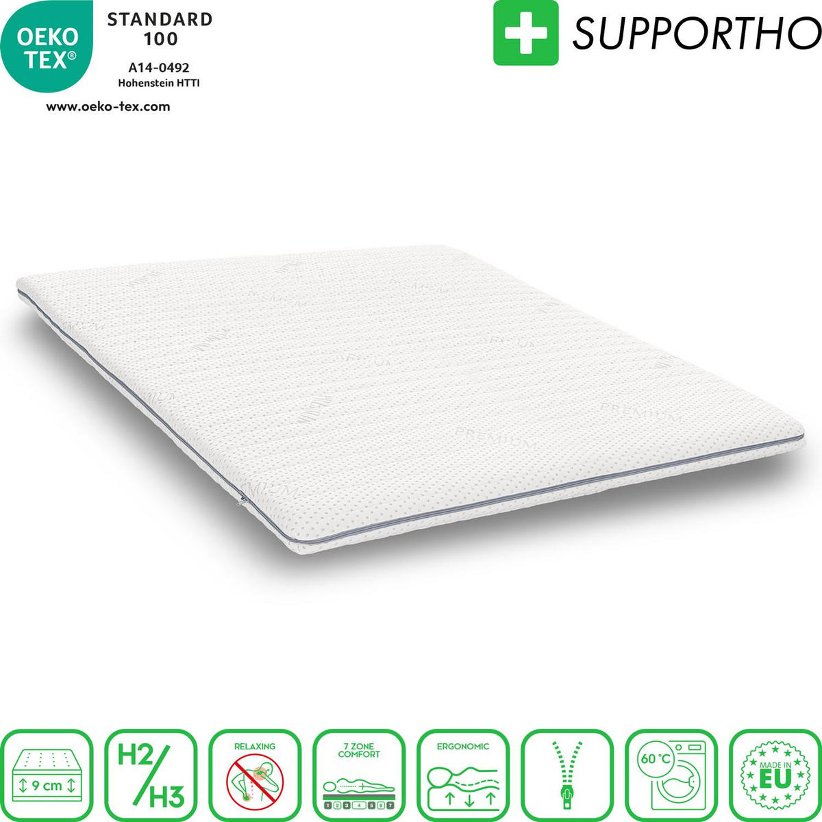 TOPPER Premium 180x200 cm - Weiß, Textil (180/200cm) - Supportho