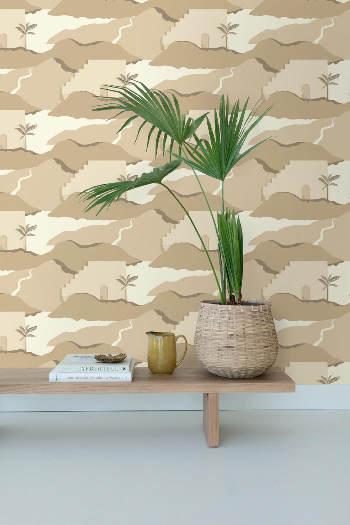 TAPETE Mediterrane Häuser 50 x 900 cm - Beige, Papier (50/900cm) - ESTAhome