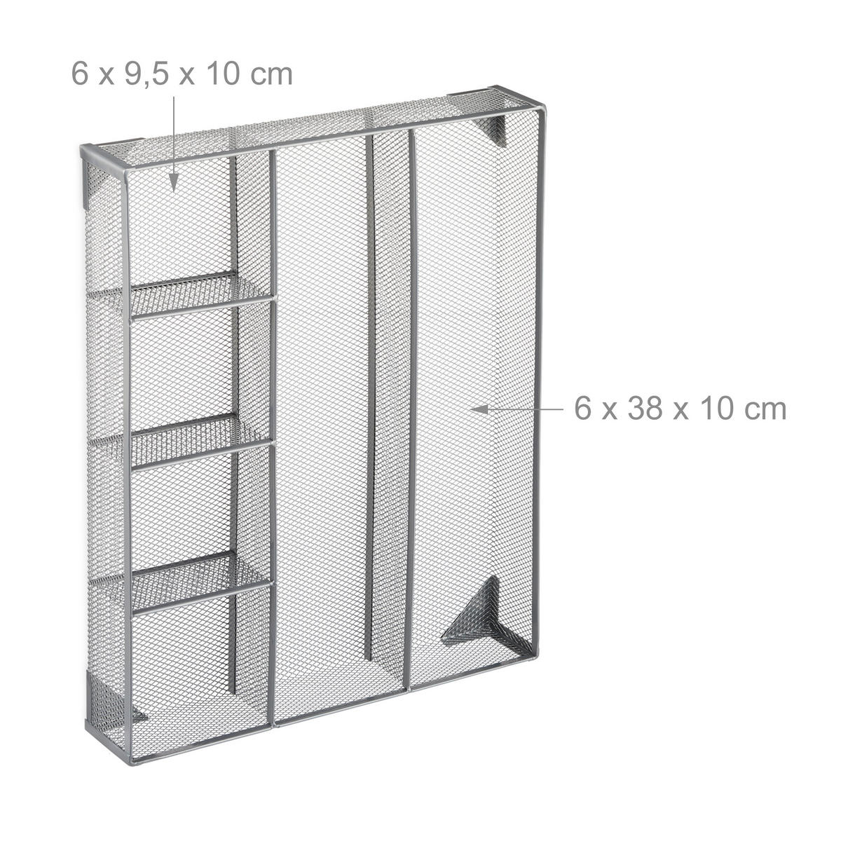 SCHREIBTISCHORGANIZER - Silberfarben, Metall (30/38/6cm) - Relaxdays