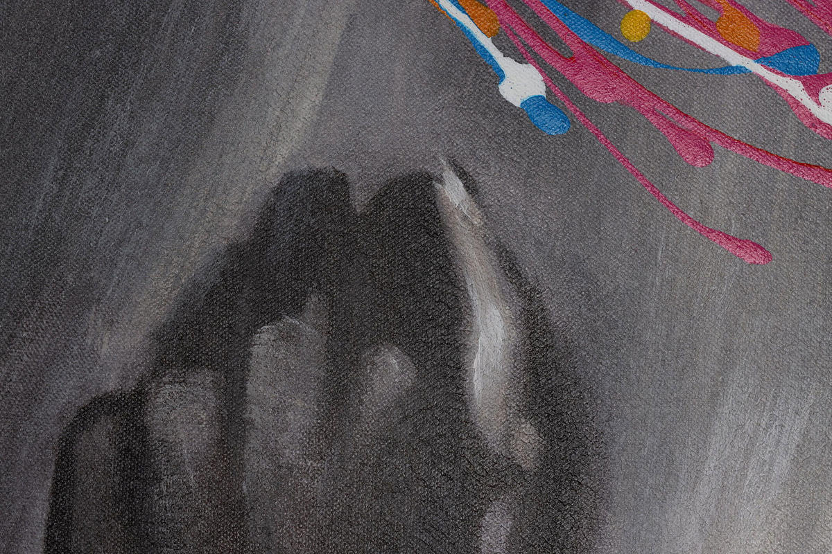 ACRYLBILD HANDGEMALT 60/90 cm - Multicolor/Braun, Holz/Textil (1.4/90cm) - KUNSTLOFT