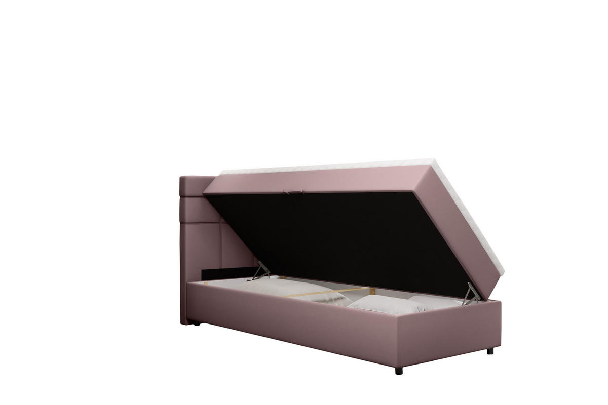 BOXBETT Reve 90 x 200 cm mit Bettkasten und Lattenrost ohne matratze - rosa - Rosa, Holz (90/206cm) - Panda Möbel