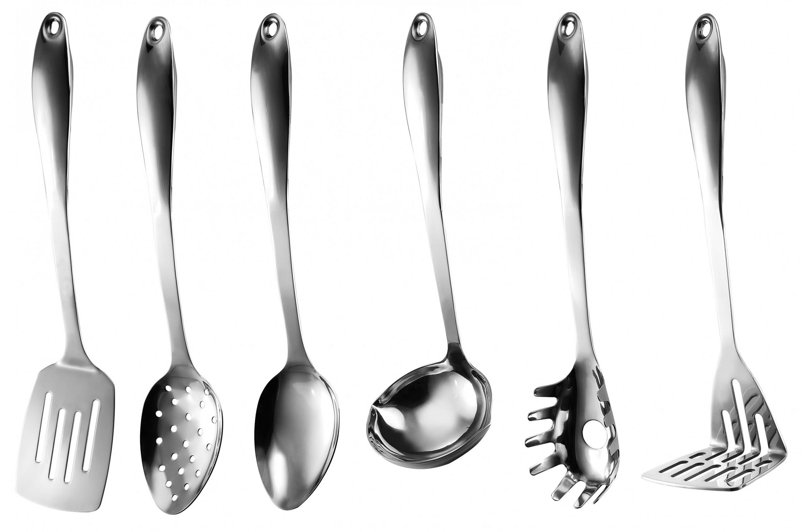 KÜCHENHELFER-SET Merkur, Edelstahl, inkl. Aufsteller, 7-teilig - Edelstahlfarben, Metall - KOPF