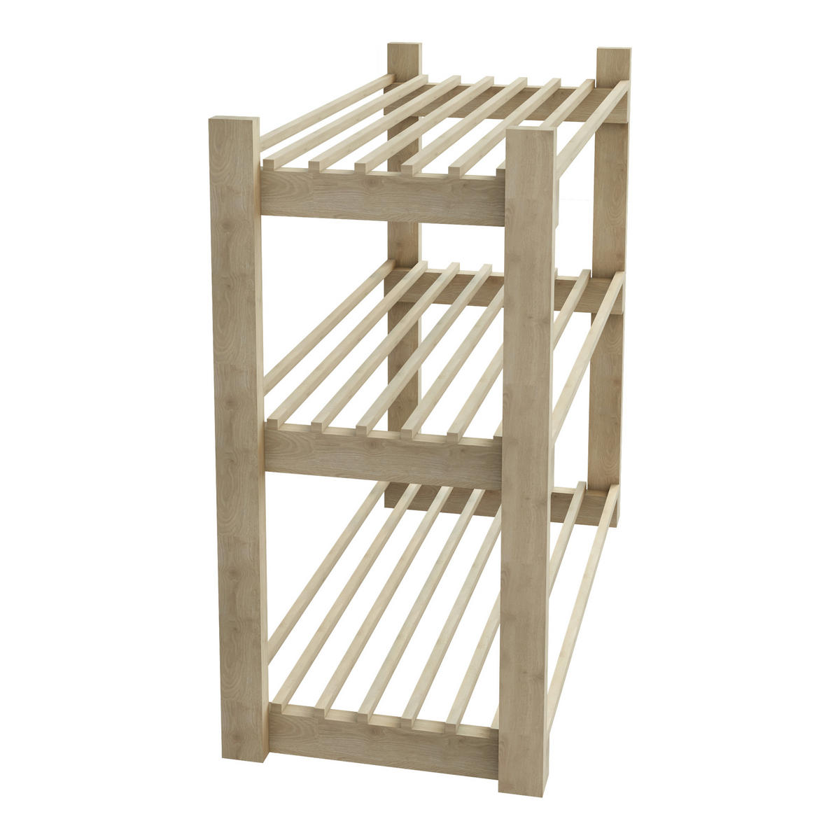 SCHUHREGAL Them - Naturfarben, Holz (68/60/30cm) - [en.casa]