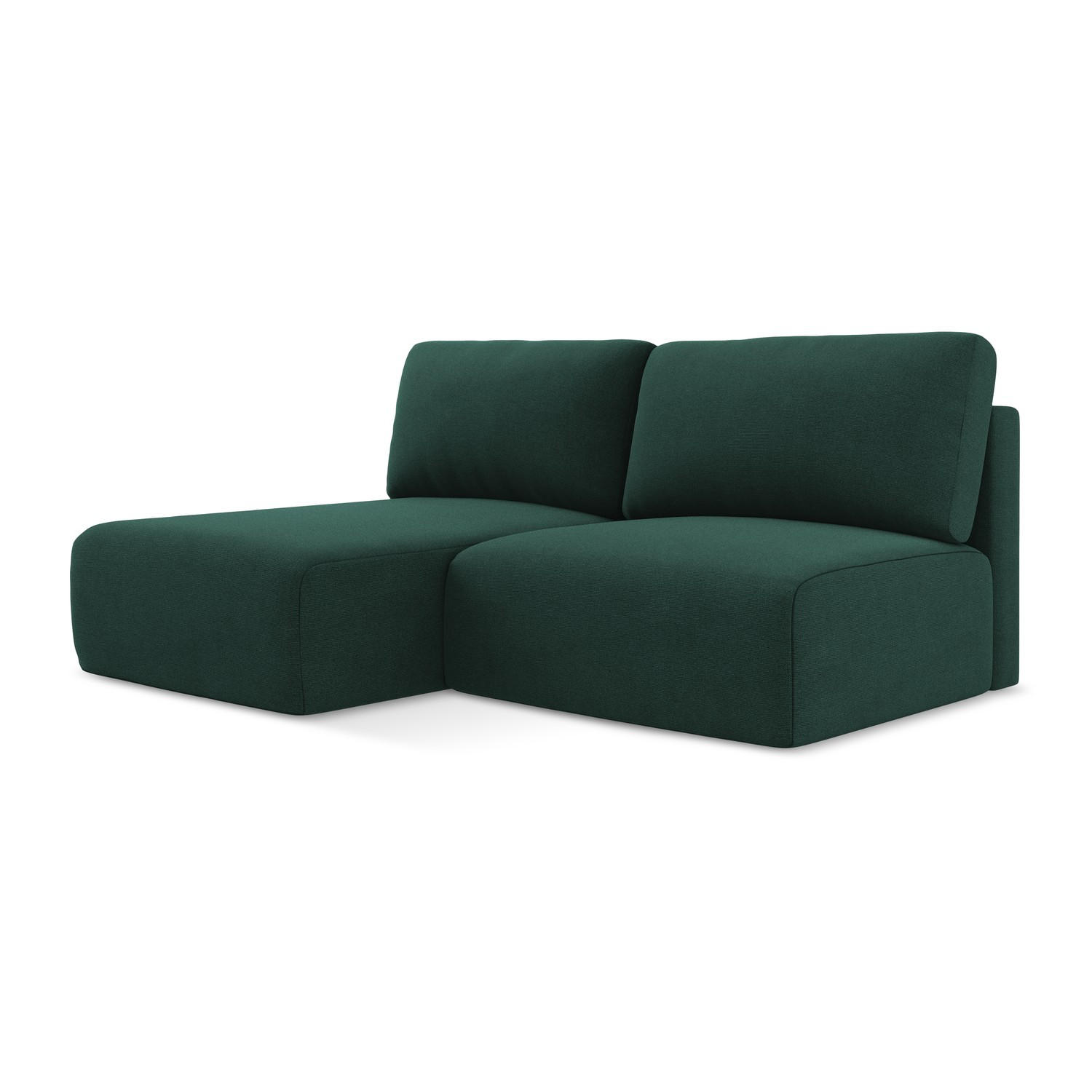ECKSOFA mit Schlaffunktion links Strukturstoff Stoff Grün - Dunkelgrün/Schwarz, Kunststoff/Textil (149/210cm) - LaMiaSofa