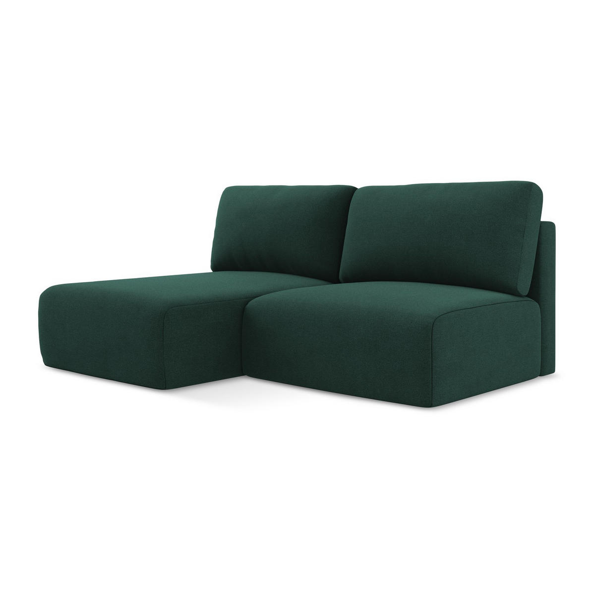 ECKSOFA mit Schlaffunktion links Strukturstoff Stoff Grün - Dunkelgrün/Schwarz, Kunststoff/Textil (149/210cm) - LaMiaSofa