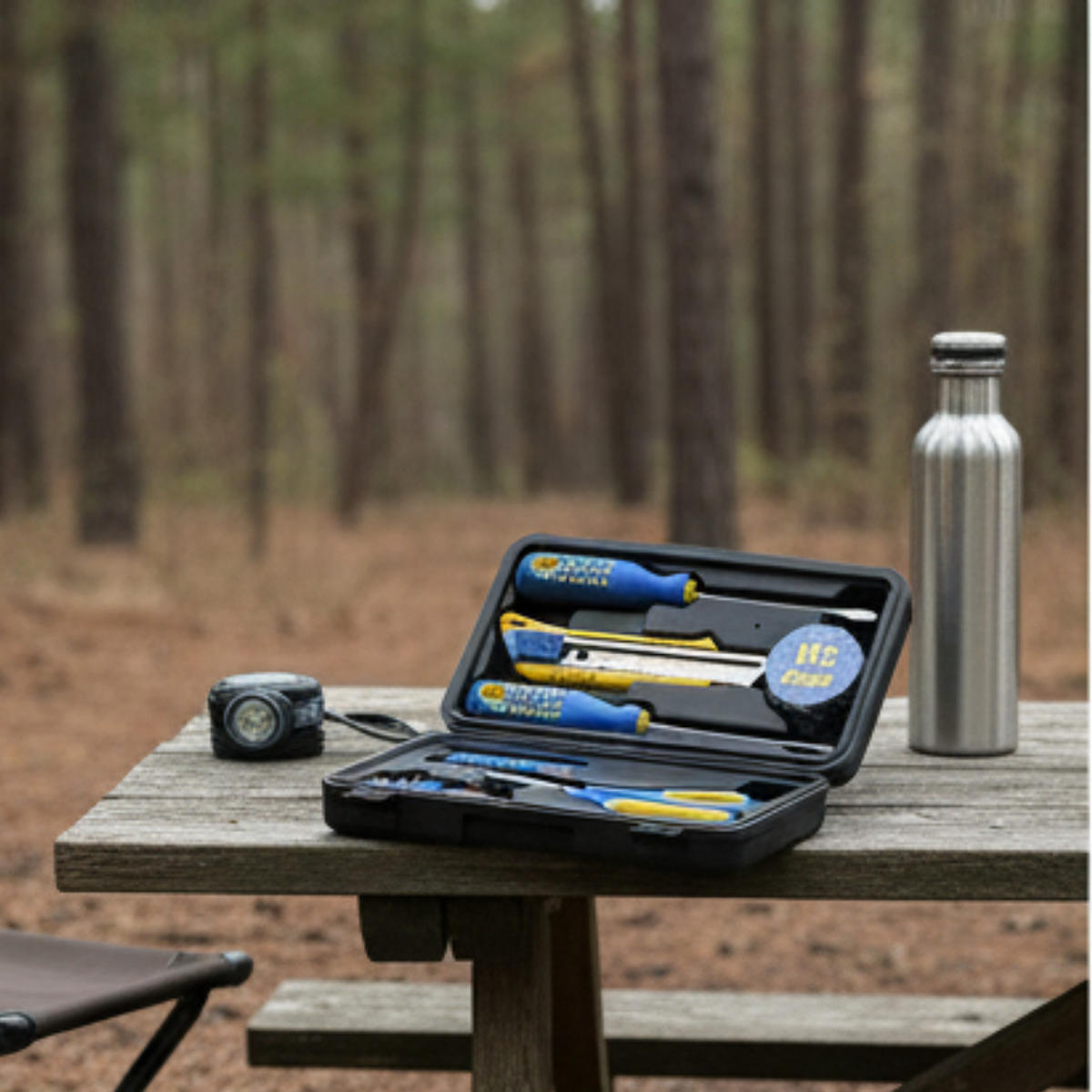 WERKZEUGSET Schwarz 21-teilig mit Schraubendreher Bits Schere Koffer - Schwarz, Kunststoff (23/6/13cm) - Kinzo