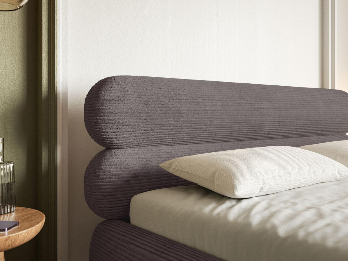 POLSTERBETT Roule Cord Braun 140x200 cm - Goldfarben/Braun, Textil/Metall (140/200cm) - Selsey