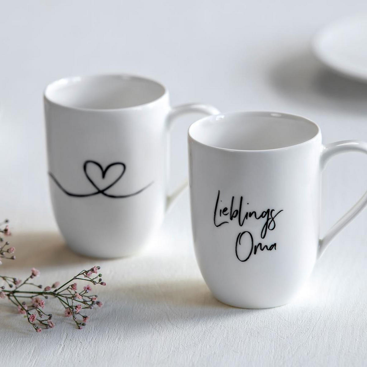 KAFFEEBECHER LIEBLINGSOMA Statement weiß 280 ml 2er Set - Weiß, Keramik (0.28L) - Villeroy & Boch