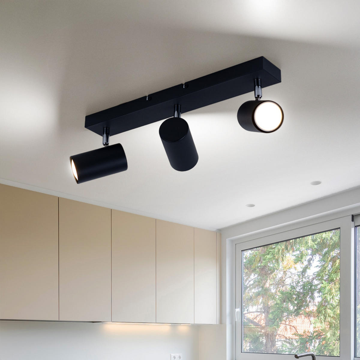 LED DECKENLEUCHTE Robby Metall Schwarz - Schwarz, Metall (41/6/12cm) - Globo Lighting