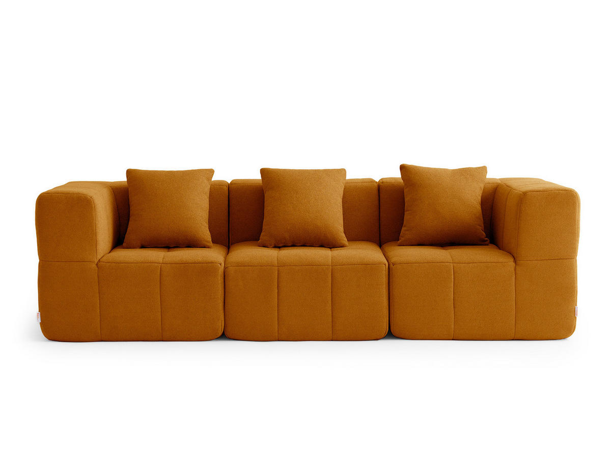 3-SITZER-SOFA Bouclé-Stoff Zimtbraun - Hellbraun, Textil (260/73/95cm) - MILYsofa