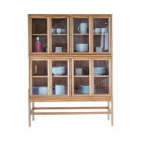 VITRINENSCHRANK Alex Natur aus Helles Mindiholz - Naturfarben, Holz (120/160/41cm) - Tikamoon