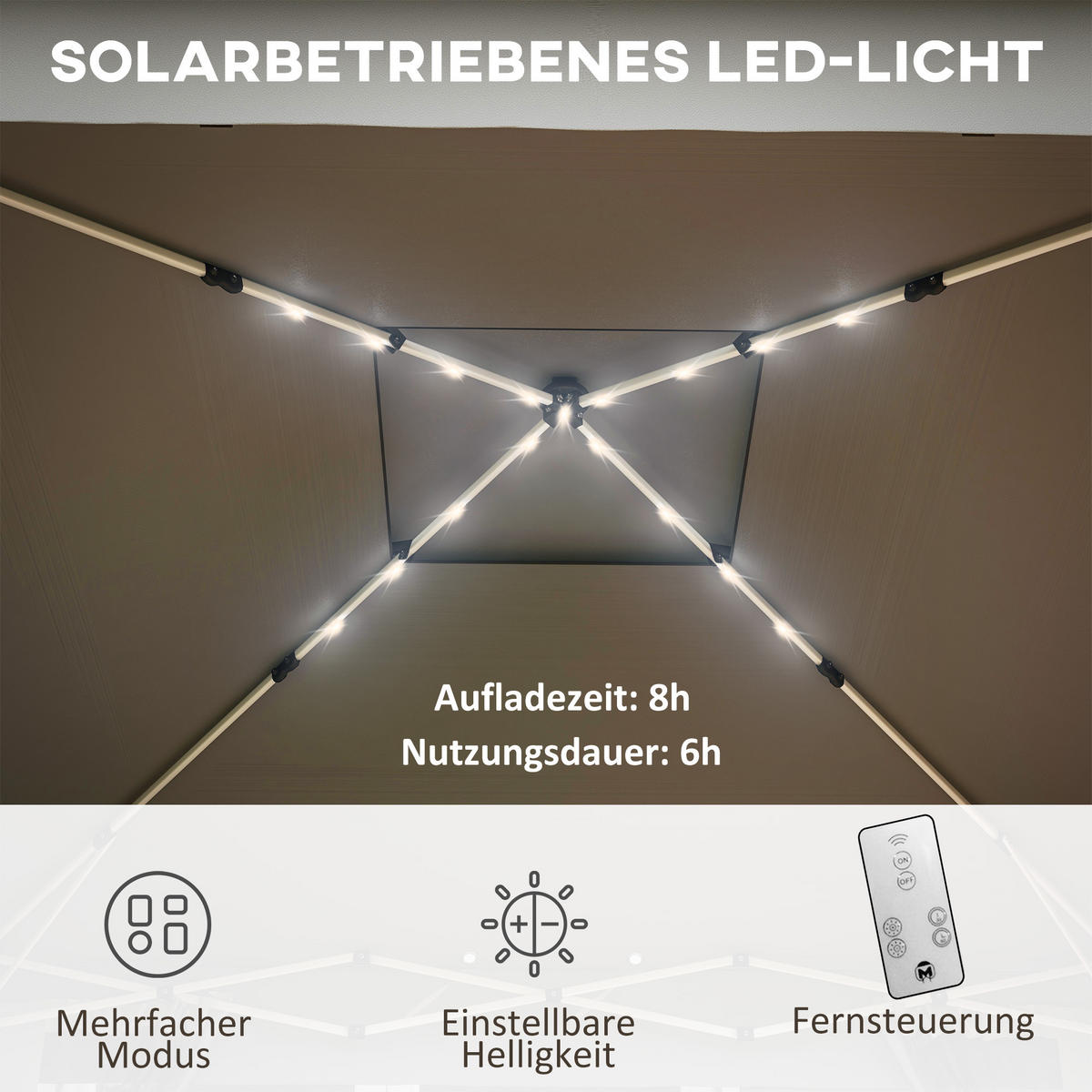 FALTPAVILLON, Blau, Metall, Oxfordstoff - Grau, Metall (336/270/336cm) - Outsunny