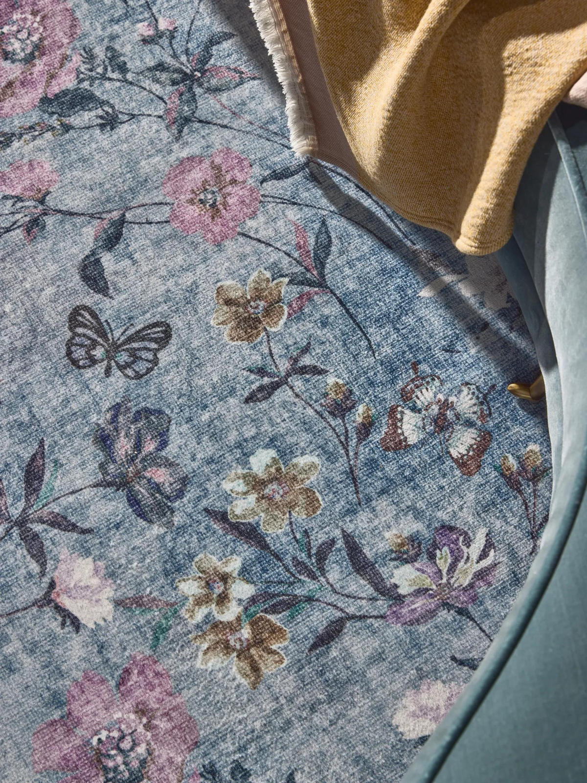 TEPPICH Milly waschbar Multicolor/Blau 200/300 cm - Blau/Multicolor, Kunststoff/Textil (200/300cm) - benuta