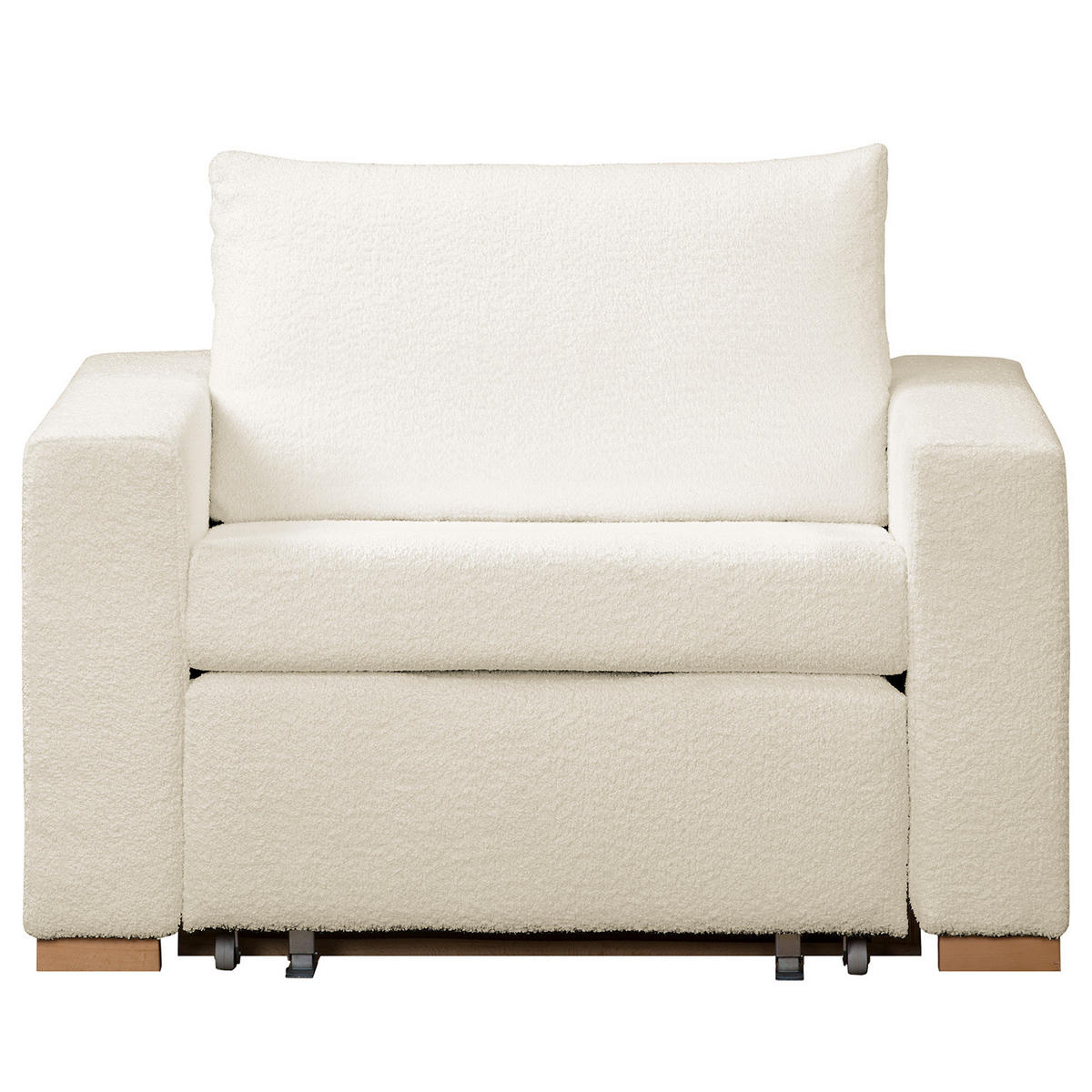 SCHLAFSESSEL - Buchefarben/Weiß, Buchenholz/Textil (110/90/90cm) - home24