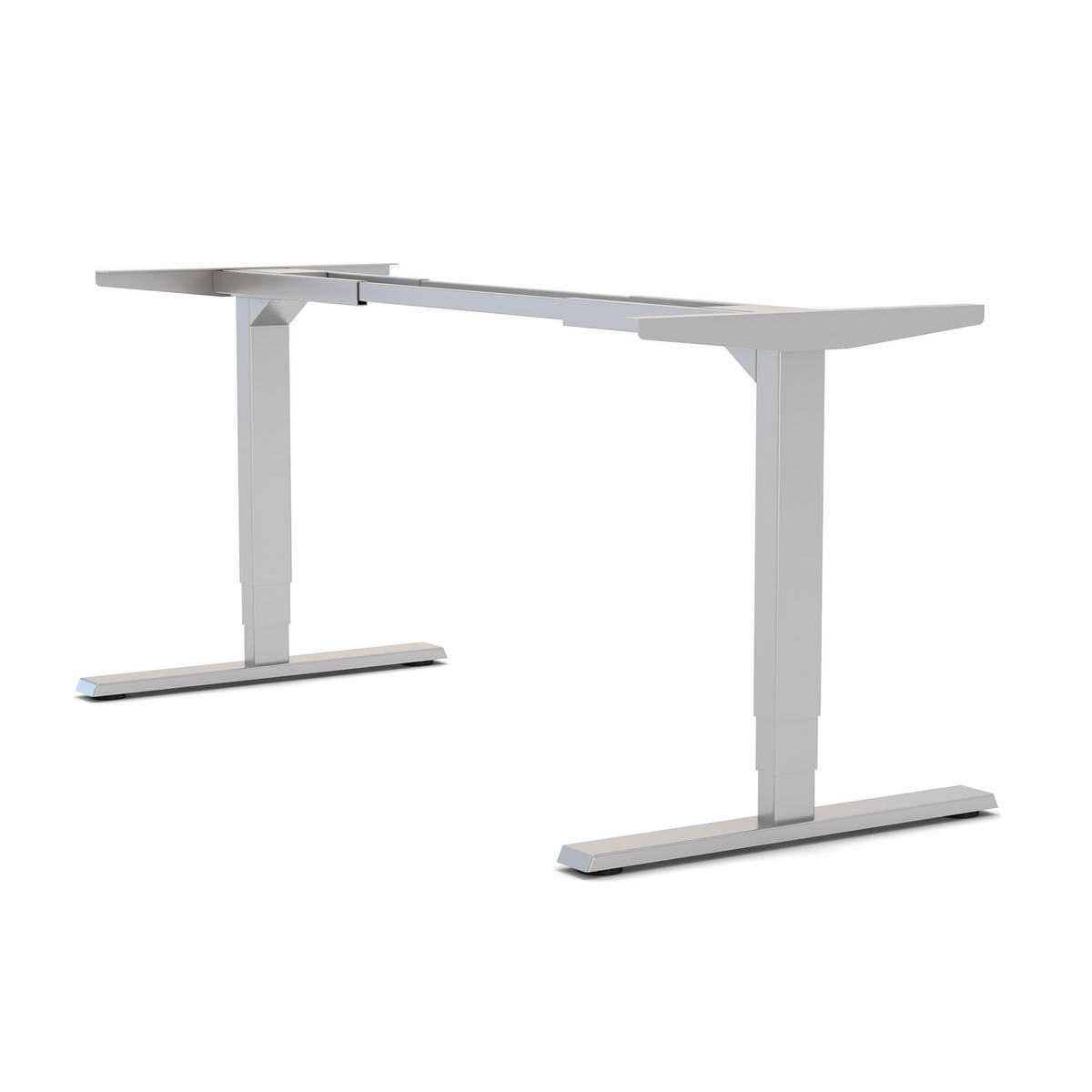 SCHREIBTISCHGESTELL Elektrisch höhenverstellbares Schreibtischgestell /62-127cm Weißaluminium - Silberfarben, Metall (117/25/23cm) - ASSMANN