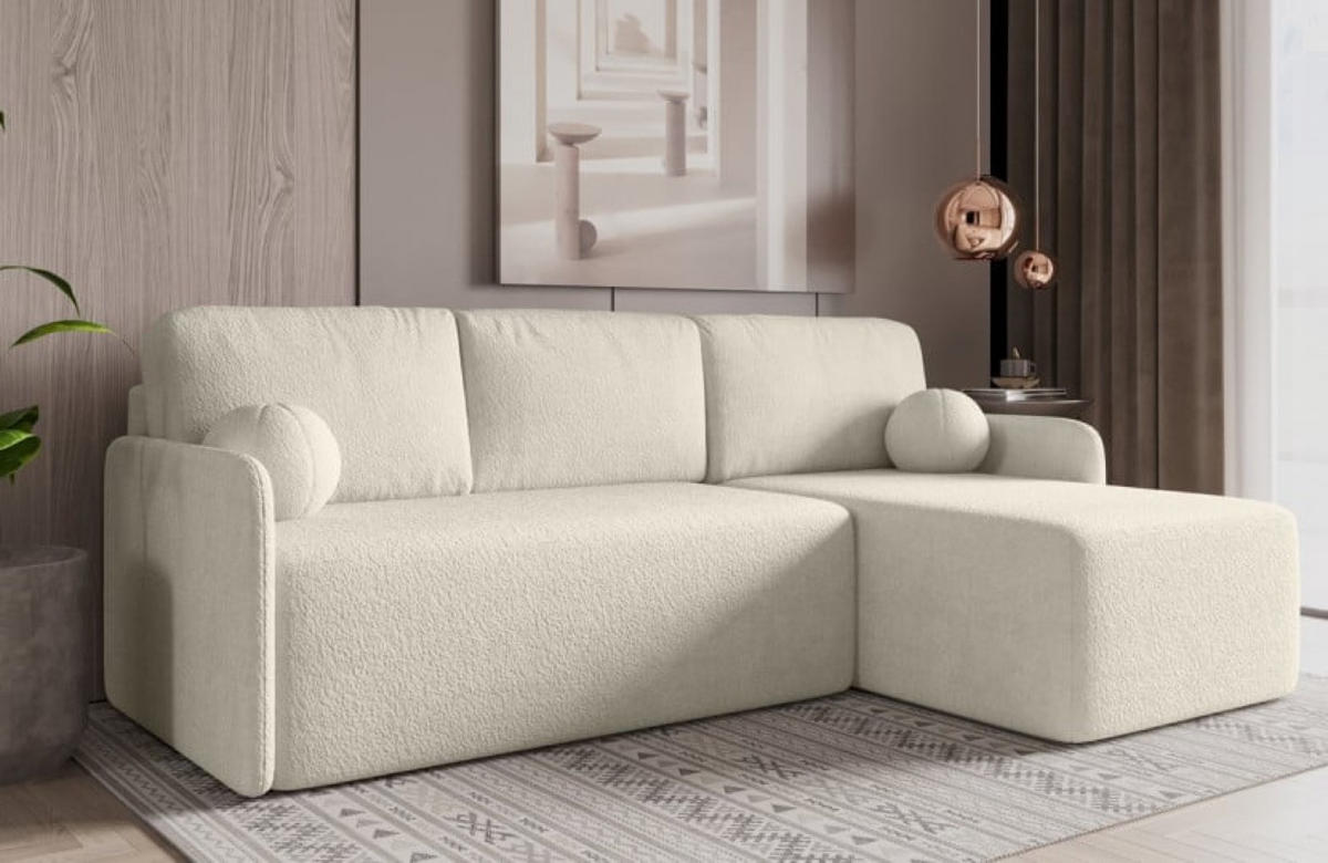 ECKSOFA Ecru BLUMEN Boucle Rechts - Ecru, Textil (212/142cm) - Sepro Meble