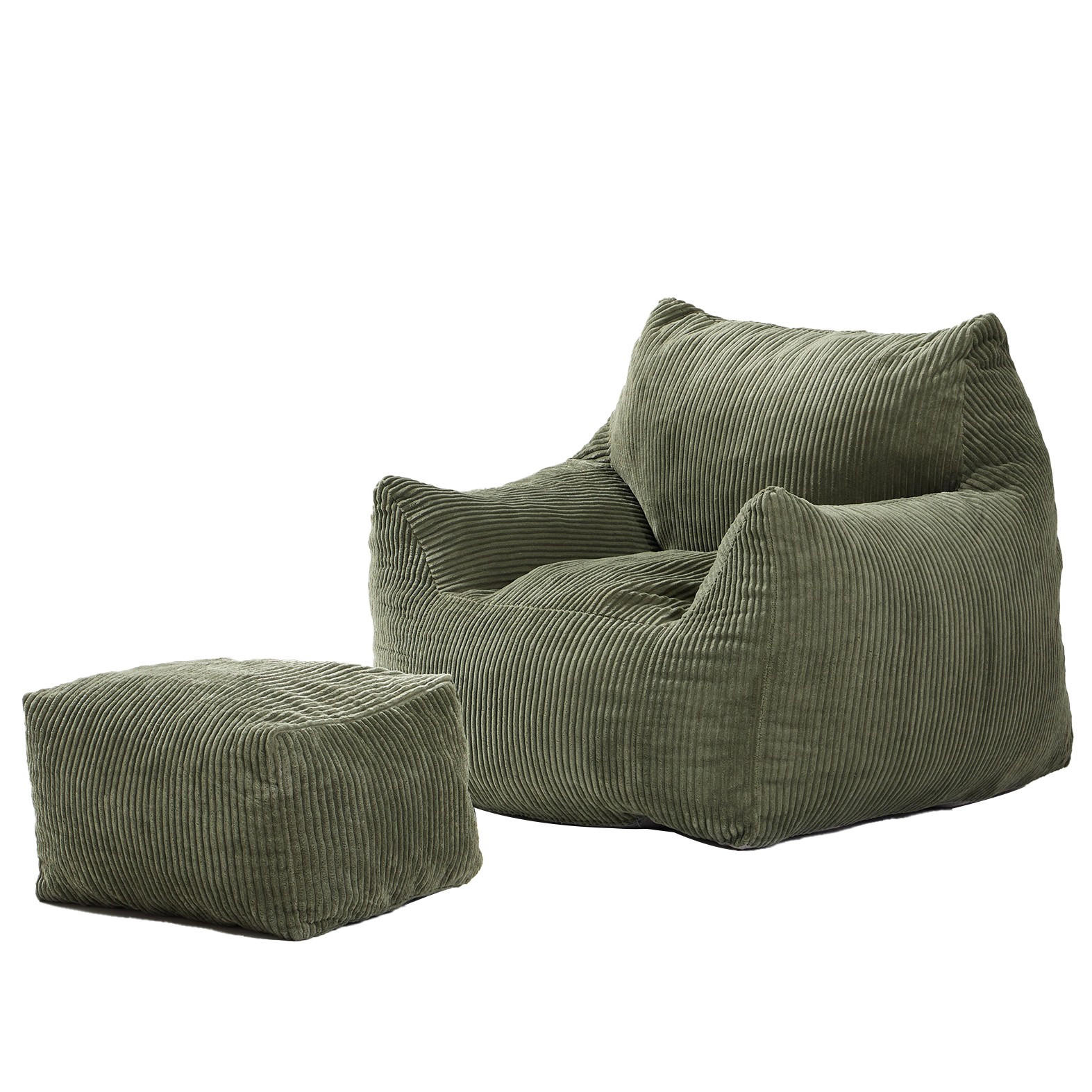 POUF kord Grün - Grün, Textil (95/80/95cm) - Nordlys