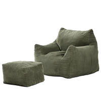 POUF kord Grün - Grün, Textil (95/80/95cm) - Nordlys