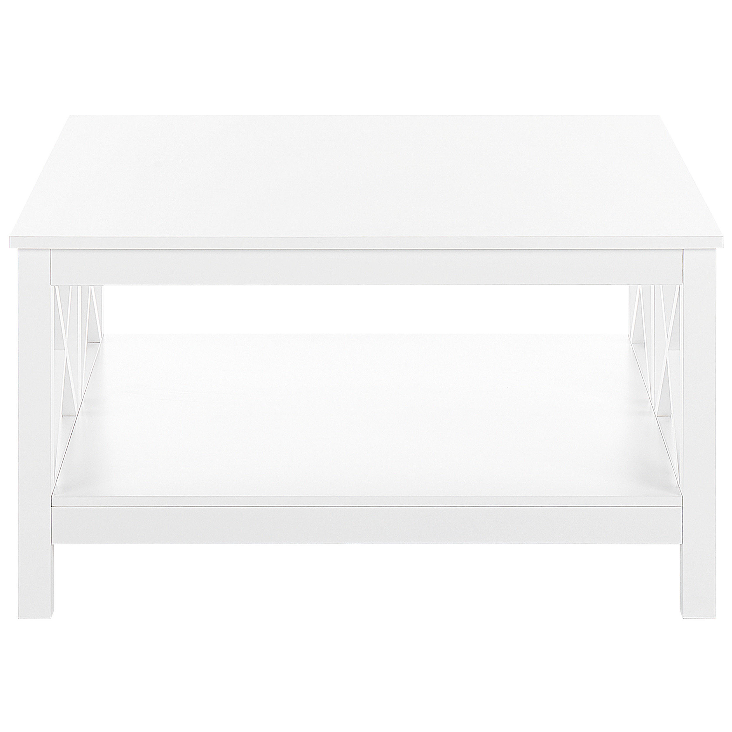 COUCHTISCH weiß quadratisch 80/80cm Lotta - Weiß, Holzwerkstoff (80/80/45cm) - Beliani