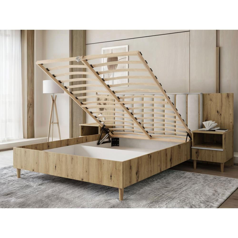 Thumbnail - Beautysofa Polsterbett, Schwarz, Grau, Textil, 160x200 cm, Schlafzimmer, Betten, Polsterbetten